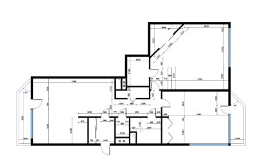 boyutları ile üç odalı daire taslak planı 