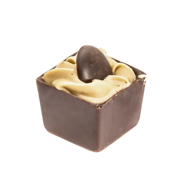 Schokoladenbonbons aus der Sammlung. schön herausgegeben isoliert auf weißem Hintergrund — Stockfoto