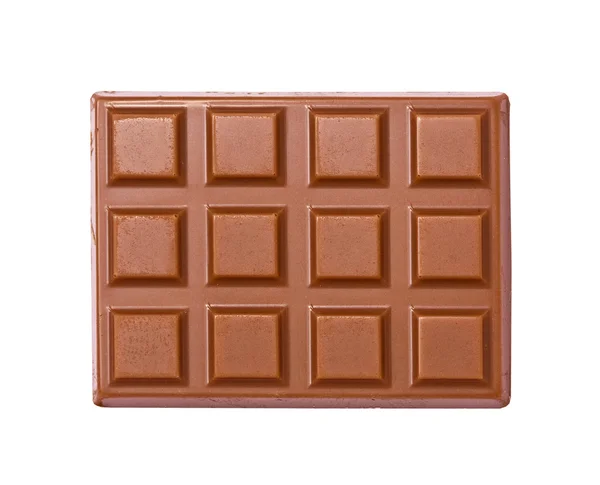 Tile of milk chocolate on the white — Stock Photo, Image