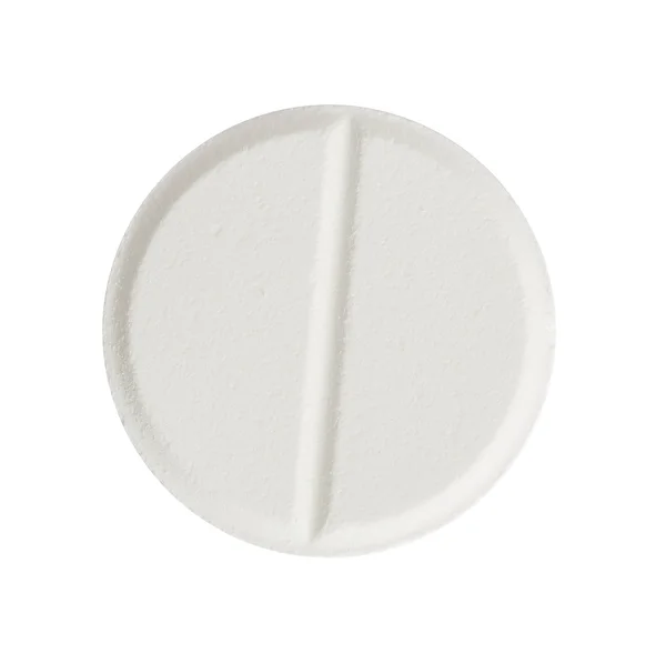 Makro vit medicinska piller tablet isolerad på vit — Stockfoto