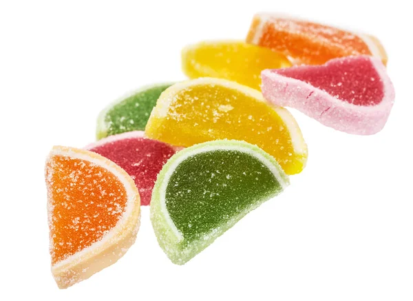 Röd, gul, orange, grön frukt gelé — Stockfoto