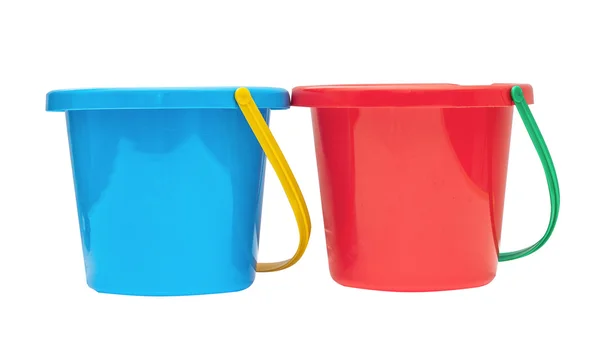 Blue and red children bucket — Stock Photo, Image