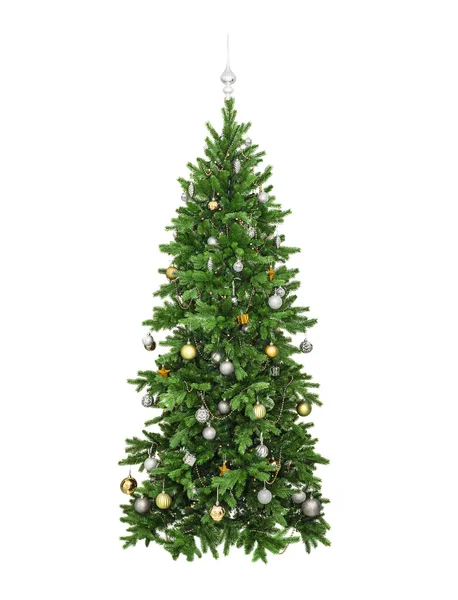 The fir-tree decorated with gold spheres — Stock Photo, Image