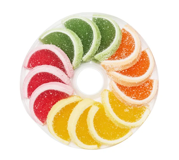 Red, yellow, orange, green fruit jelly — Stock Photo, Image