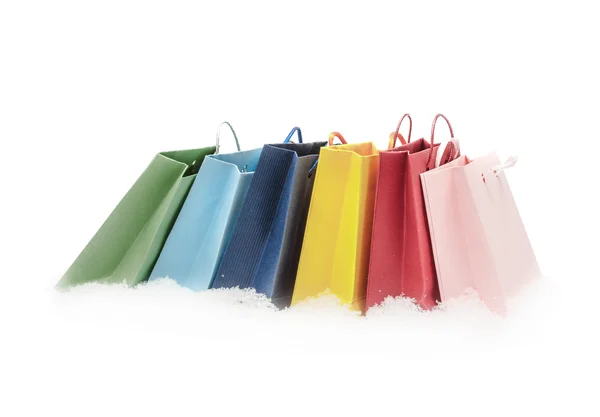 A piros, rózsaszín, sárga, zöld és kék ajándék csomagok — Stock Fotó