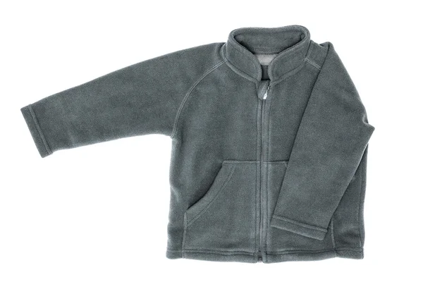 Grijze fleece jas — Stockfoto