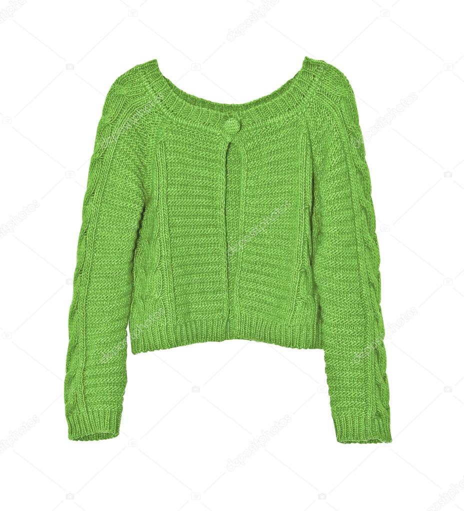 Bright female green sweater