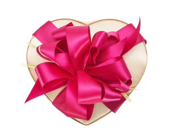 Silk box in the form of heart — Stock Photo, Image