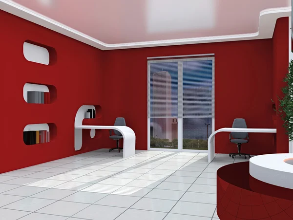 Rendering 3D. La moderna sala ufficio — Foto Stock