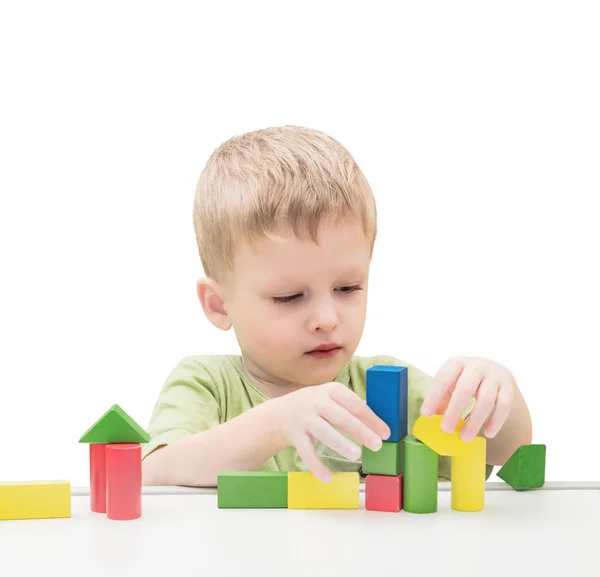 Child Playing Toys Blocks — Stock Photo, Image