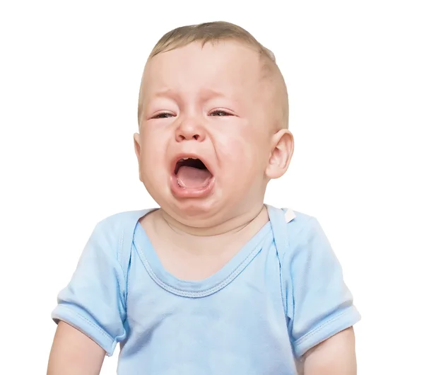 Crying boy, on  white — Stock Photo, Image