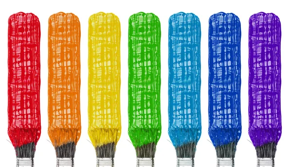 Colored paint brushes — Stock Photo, Image