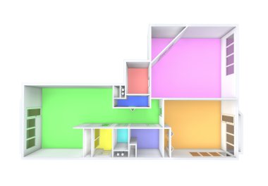 3D rendering apartment clipart