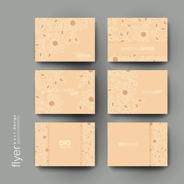 Floral abstract vector brochure template. Flyer Layout — Stock Vector