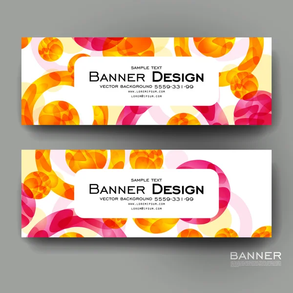 Modelo de vetor de banner bonito com fundo abstrato — Vetor de Stock