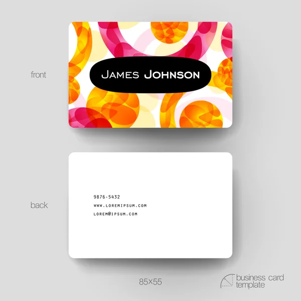 Business card vector template with abstract background — Stock Vector
