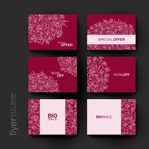 Modèle de brochure vectoriel ornement floral. Mise en page du dépliant — Image vectorielle