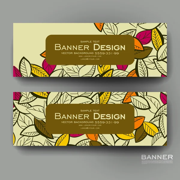 Mooie banner vector sjabloon met herfst blad sieraad achtergrond — Stockvector