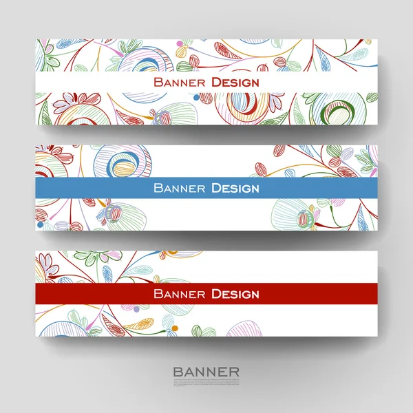 Mooie banner vector sjabloon met bloemen abstracte achtergrond — Stockvector