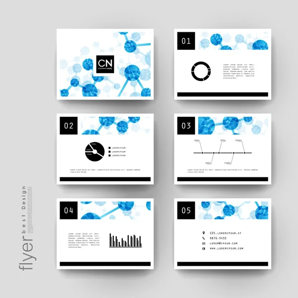 Dna Molekülvektor Broschüre Vorlage. Flyer-Layout — Stockvektor