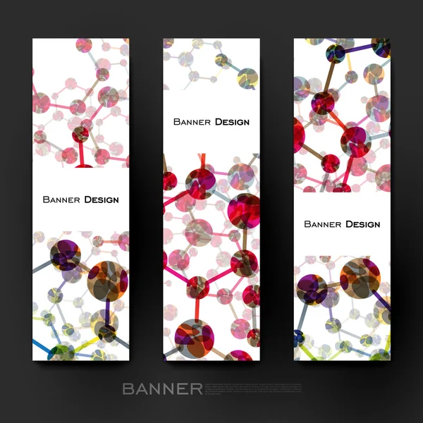 Mooie banner vector sjabloon met Dna molecuul achtergrond — Stockvector