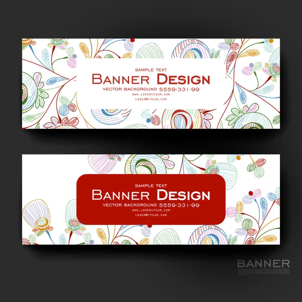 Mooie banner vector sjabloon met bloemen abstracte achtergrond — Stockvector