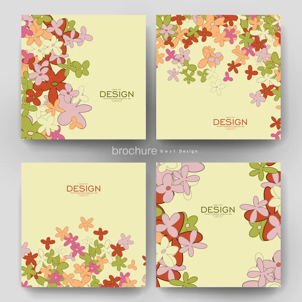 Bloemen abstract vector brochure sjabloon. Flyer lay-out — Stockvector