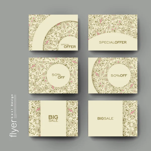 Floral sieraad vector brochure sjabloon. Flyer lay-out — Stockvector