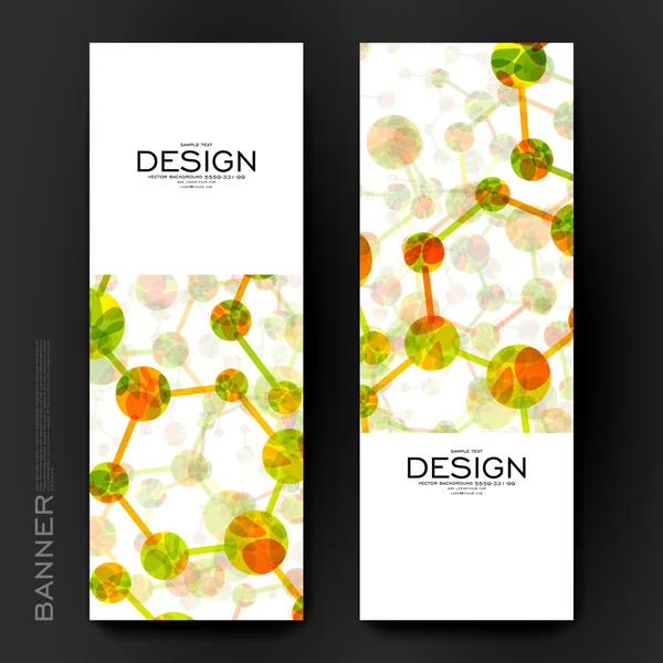 Vackra banner vector mall med Dna molekylen bakgrund — Stock vektor