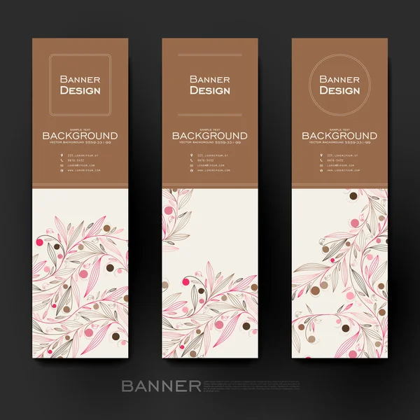 Mooie banner vector sjabloon met bloemen abstracte achtergrond — Stockvector