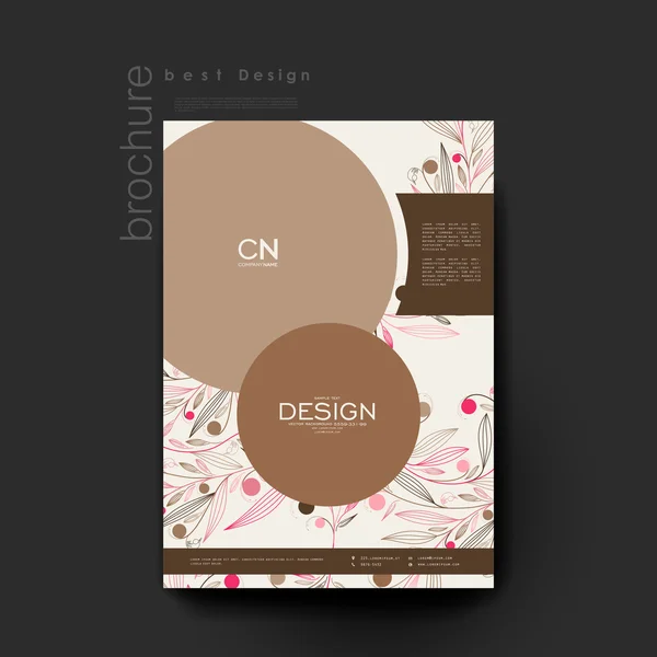 Floral modelo de brochura vetorial abstrato. Layout do folheto — Vetor de Stock