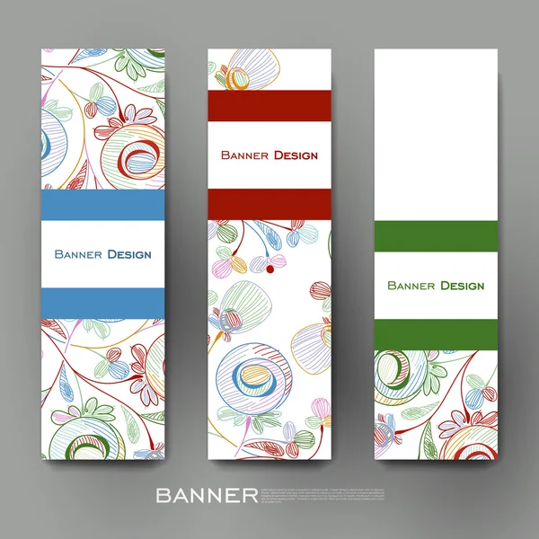 Mooie banner vector sjabloon met bloemen abstracte achtergrond — Stockvector