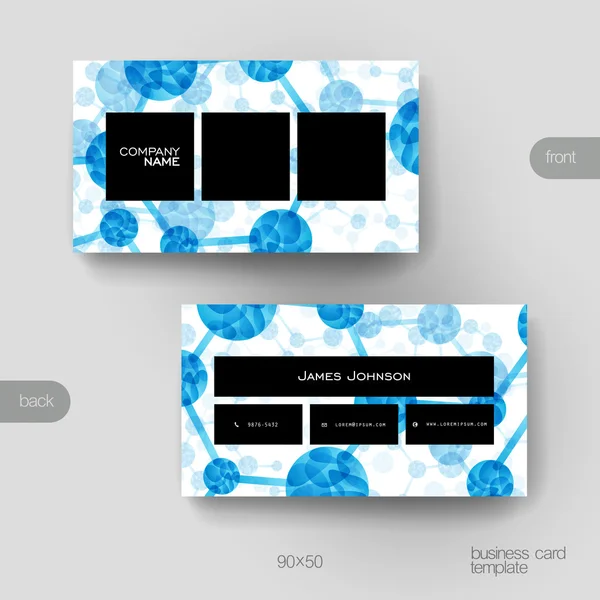 Dna 分子の背景を持つ名刺ベクトル テンプレート — ストックベクタ
