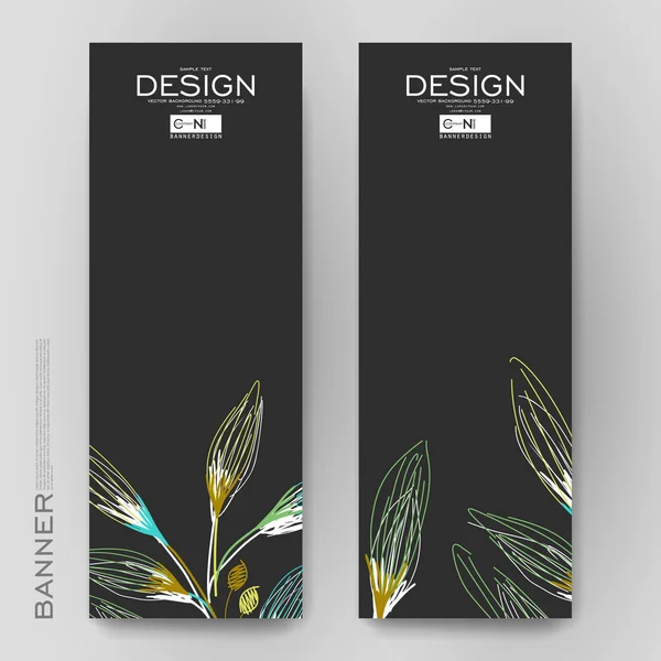 Schöne Banner Vektor Vorlage mit Herbst Blatt Ornament Hintergrund — Stockvektor