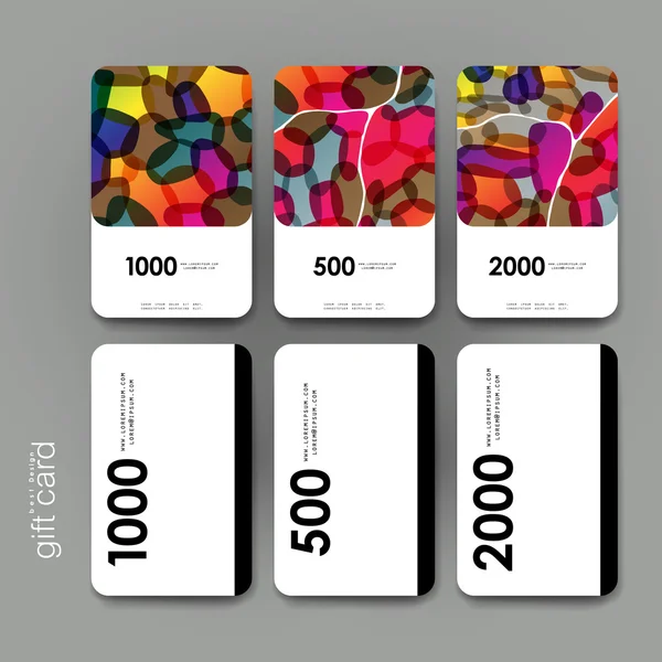 购物礼券，折扣卡模板与抽象背景 — 图库矢量图片