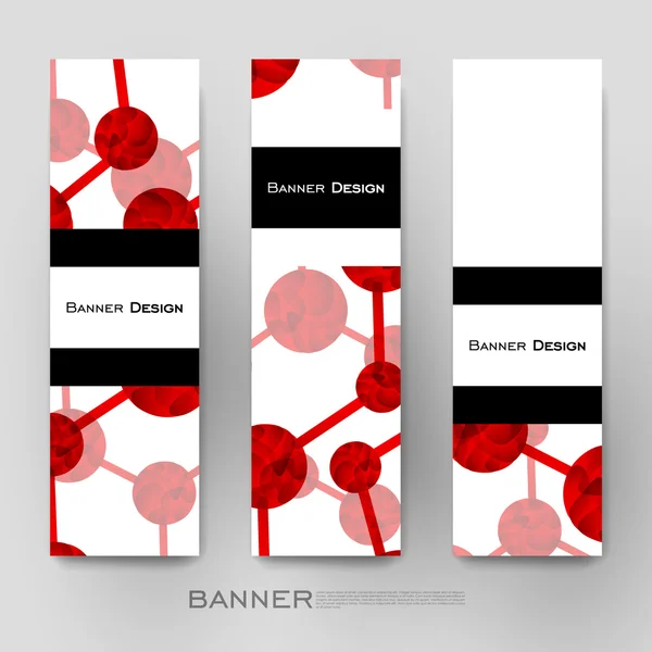 Mooie banner vector sjabloon met Dna molecuul achtergrond — Stockvector