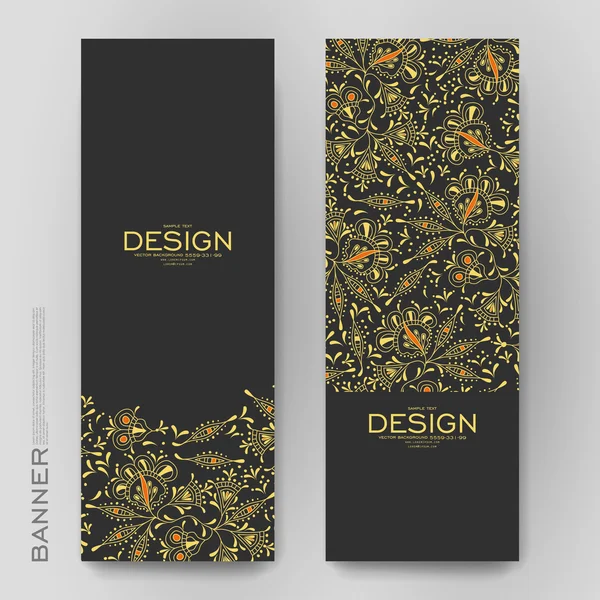 Güzel afiş vektör şablon çiçek süsleme arka plan ile — Stok Vektör