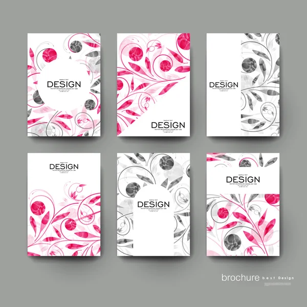 Modèle de brochure vectoriel ornement floral. Mise en page du dépliant — Image vectorielle