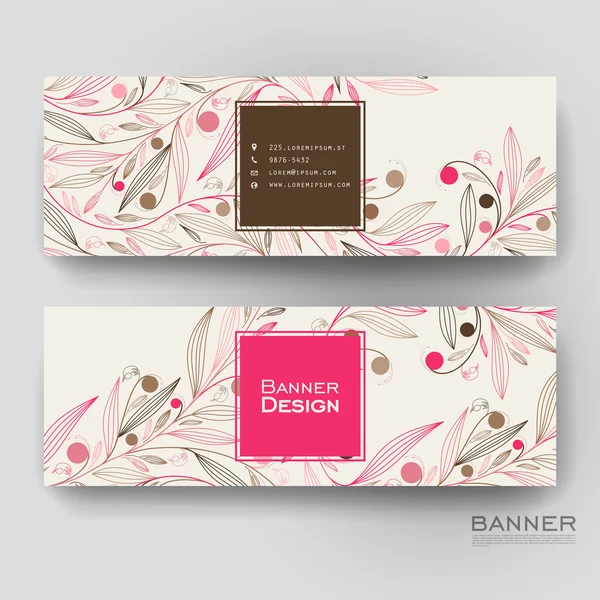 Mooie banner vector sjabloon met bloemen abstracte achtergrond — Stockvector
