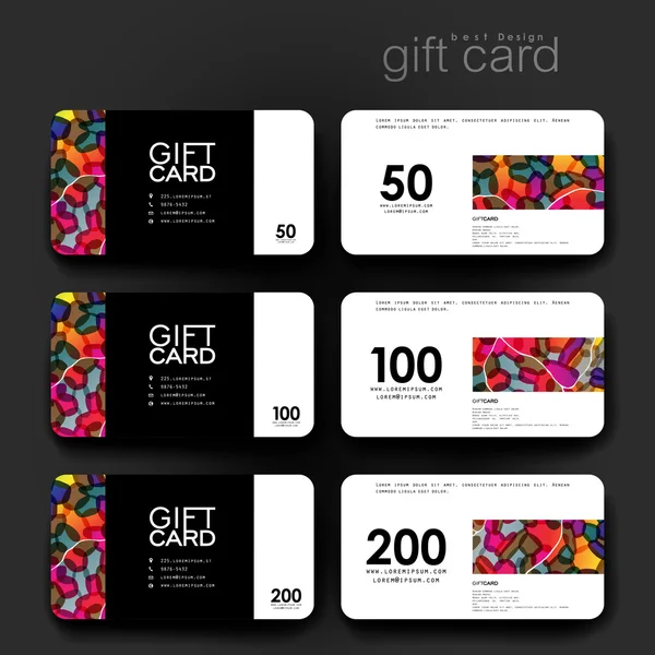Gift coupon, discount card template with floral ornament background ⬇