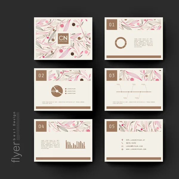 Bloemen abstract vector brochure sjabloon. Flyer lay-out — Stockvector