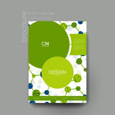 DNA molekülü vektör broşür şablonu. El ilanı düzeni