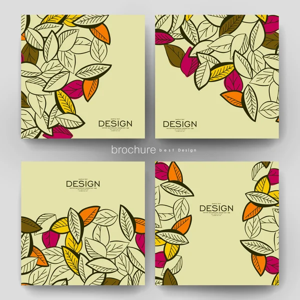 Autumn leaf ornament vector brochure template. Flyer Layout — Stock Vector