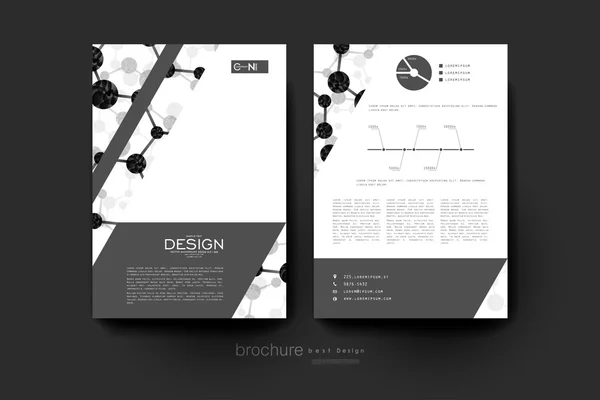 Modèle de brochure de vecteur de molécule d'ADN. Mise en page du dépliant — Image vectorielle