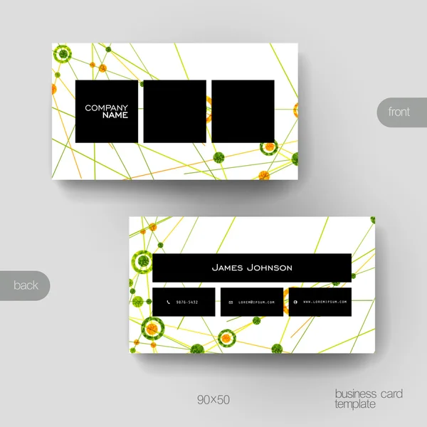 Dna 分子の背景を持つ名刺ベクトル テンプレート — ストックベクタ