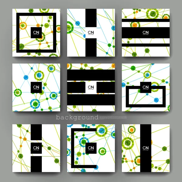 Modelo de brochura vetorial de molécula de DNA. Layout do folheto — Vetor de Stock