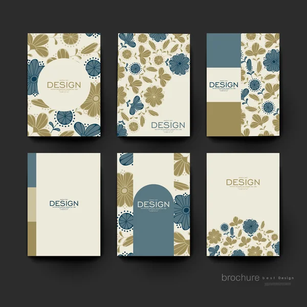 Modèle de brochure vectorielle de fond floral. Mise en page du dépliant — Image vectorielle