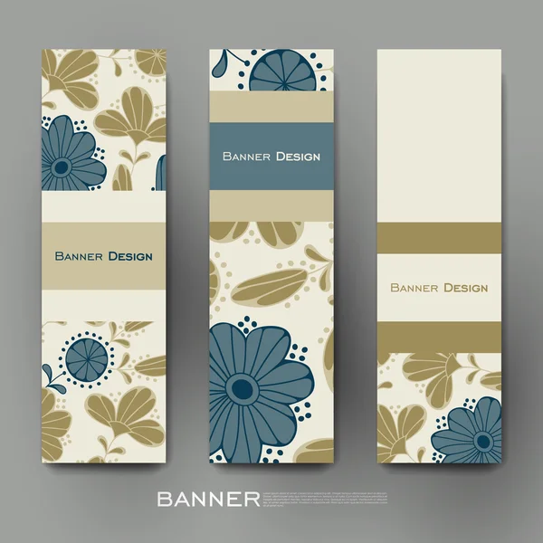 Vackra banner vector mall med blommig bakgrund — Stock vektor