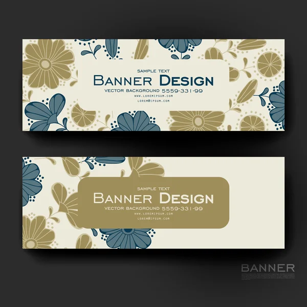 Mooie banner vector sjabloon met bloemen achtergrond — Stockvector