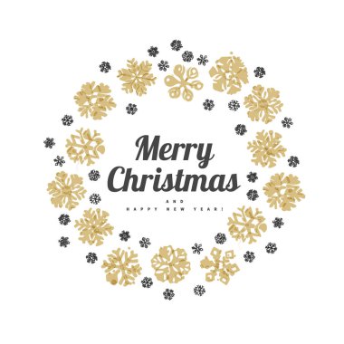 Noel çelengi kış kar tanelerinin elementlerinden Yeni yıl için kutlama kartları için şenlik tasarımı